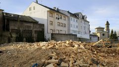 Estado en que qued� la parcela de la Casa da Botica tras la demolici�n del edificio