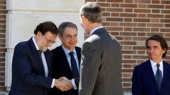 El Rey con los cuatro expresidentes de la democracia