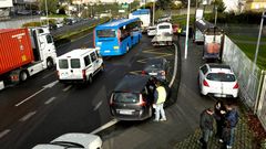El accidente de las 9.30 produjo durante un tiempo retenciones para entrar en A Coru�a.