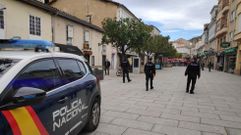 Polic�as de uniforme en la calle Cardenal, una de las que son objeto de m�s vigilancia estas semanas
