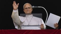 El papa Le�n XIV, durante la oraci�n del �ngelus en la plaza de San Pedro del Vaticano, el pasado domingo.