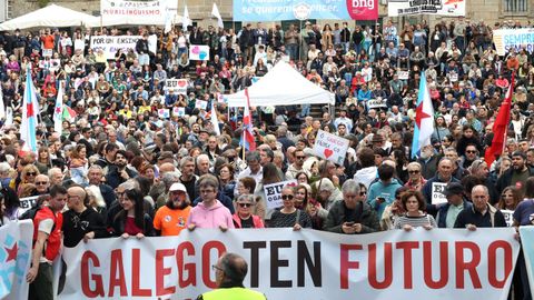 manifestaci�n de Queremos Galego bajo el lema �O galego, lingua vital�