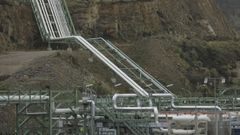 Poliducto con las once tuberas que transportarn el crudo y, a partir del 2028, los productos destilados del petrleo entre Langosteira y la refinera de Repsol