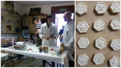 Jabones naturales elaborados en la Casa do Mel de Goente, en As Pontes