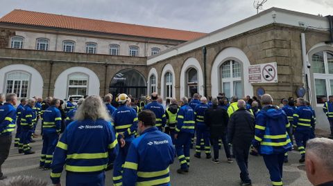 Imagen de archivo de una protesta de los trabajadores con derecho a la jubilaci�n anticipada en Navantia Ferrol