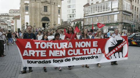 Manifestaci�n antitaurina en Pontevedra en 2012
