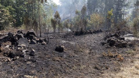 Imagen de uno de los incendios que asolaron Ponteceso en agosto