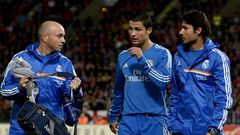 Cristiano, tras lesionarse en Almera