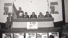 Un acto de la campa�a de Alianza Popular en 1981, dise�ada por Xos� Lu�s Barreiro y con el lema �Galego coma ti�