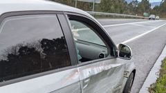 Audi accidentado tras el choque de un Hyundai en Fene
