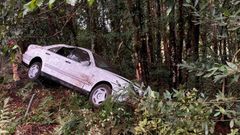 El coche acab&oacute; a unos diez metros de la autov&iacute;a, tras batir contra unos &aacute;rboles