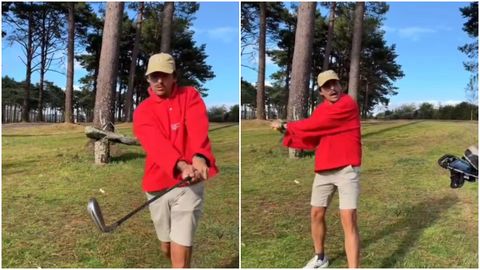 Capturas del video en el que �lvaro Rodi�o explica c�mo golpear�a con un palo golf