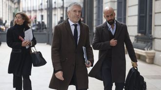 El ministro del Interior, Fernando Grande-Marlaska, a su llegada al Congreso de los Diputados