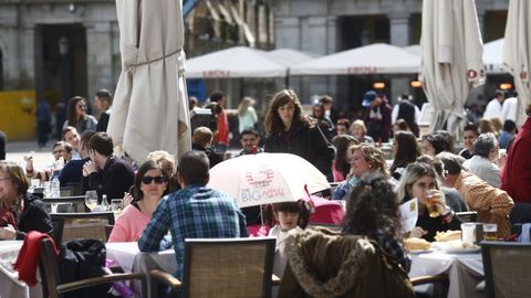 Terrazas en la Plaza Mayor de Madrid