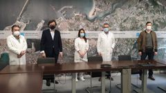 Chuac, presentaci�n del estudio Incidencia covid y deporte federado en Galicia
De izqda. a dcha: Jorge Suanzes, Jos� Ram�n Lete Lasa, Rocio Seijo, Luis Verde y Javier Rico