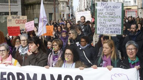 Manifestaci�n con motivo del 8M en Lugo, convocada por la Plataforma Feminista.