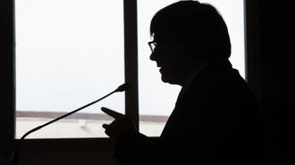 Puigdemont, durante una conferencia en el sur de Francia en unas jornadas pagadas por la Generalitat de Illa.