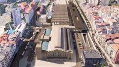 Recreaci�n de la estaci�n intermodal de A Coru�a