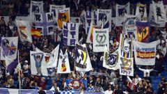 La grada de los Ultra Sur en el Santiago Bernab�u.