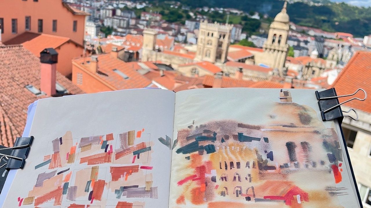 Galicia se rinde al «urban sketching», pintar para conocer lo cotidiano de un lugar