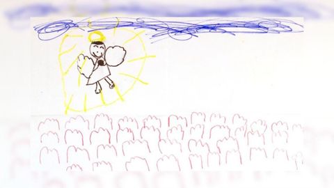 Dibujo�hecho por un ni�o en 1997 y enviado a la familia de Miguel �ngel Blanco tras su asesinato.