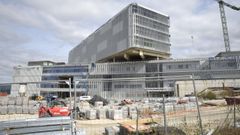 Obras de construccin del nuevo hospital pblico de Pontevedra, este mircoles