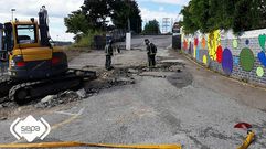 Los bomberos controlan la fuga de gas originada por unas obras en Vegadeo.Los bomberos controlan la fuga de gas originada por unas obras en Vegadeo