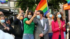 Begoa Villacs, Edmundo Bal e Ins Arrimadas, durante un mitin de campaa en Chueca