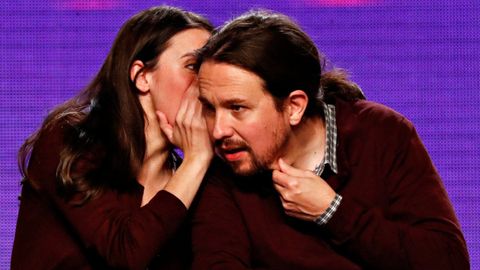 La minista de Igualdad, Irene Montero, y el vicepresidente segundo del Gobierno, Pablo Iglesias