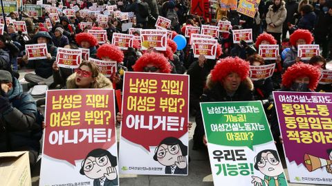 Manifestaci�n en Corea del Sur con motivo del D�a Internacional de la Mujer. 