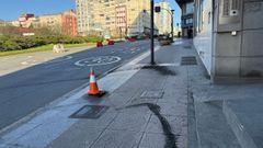 Marcas del accidente en la ronda de Outeiro