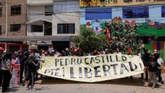 Simpatizantes de Castillo se manifiestan en Lima para reclamar la puesta en libertad del expresidente