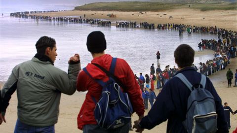 Imagen de aquel 22 de enero en la playa de Traba, Laxe