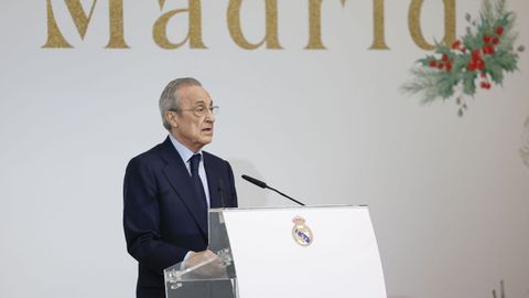 Florentino P&eacute;rez, durante la copa de Navidad del Real Madrid.