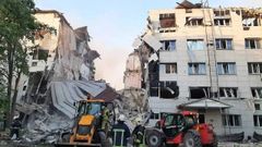 La residencia de estudiantes bombardeada en la regi�n de Lugansk