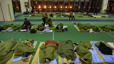 Afectados por el corrimiento de tierras en Shenzen.