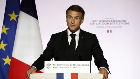 Discurso de Macron, el mircoles por el 65. aniversario de la Constitucin Francesa.