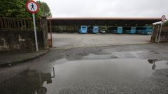 Exterior de la estaci�n de buses, con la d�rsena al fondo