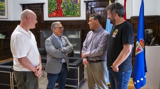 Luis Menor con Jos� A. Quintana, Javier Orb�n y Fernando Curr�s