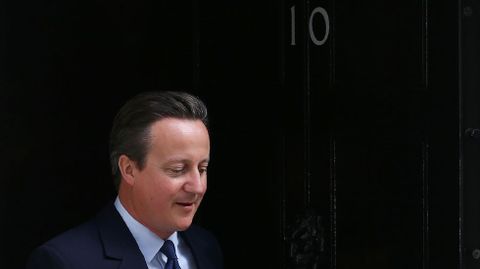 Esta maana, Cameron abandonando el 10 de Downing Street para dirigirse a la Cmara de los Comunes. 