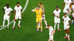 Imagen de los jugadores ingleses tras el encuentro ante Croacia de la fase de grupos del Mundial