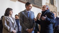 Pedro S�nchez durante una visita a La Rioja.