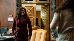 Neera Tanden, durante la sesi�n de ratificaci�n en el Senado