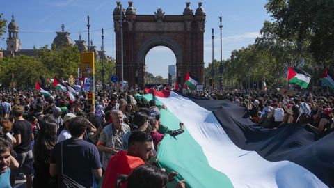 Manifestacin en apoyo a Gaza en Barcelona