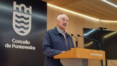 C�sar Mosquera, durante su comparecencia este s�bado en el Concello de Pontevedra 