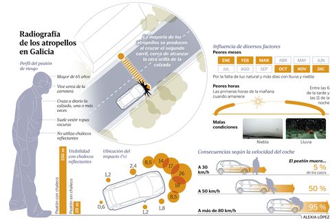 Radiograf�a de los atropellos en Galicia
