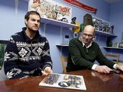 Norman Maxwell, a la izquierda, en una visita a otro club gallego.
