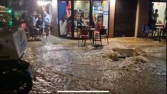 Inundacin en la plaza de la Independencia de Vigo