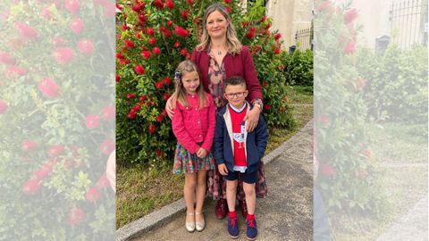 Cristina Fonseca con sus hijos
