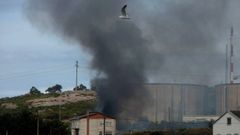 El incendio provoc� una densa humareda